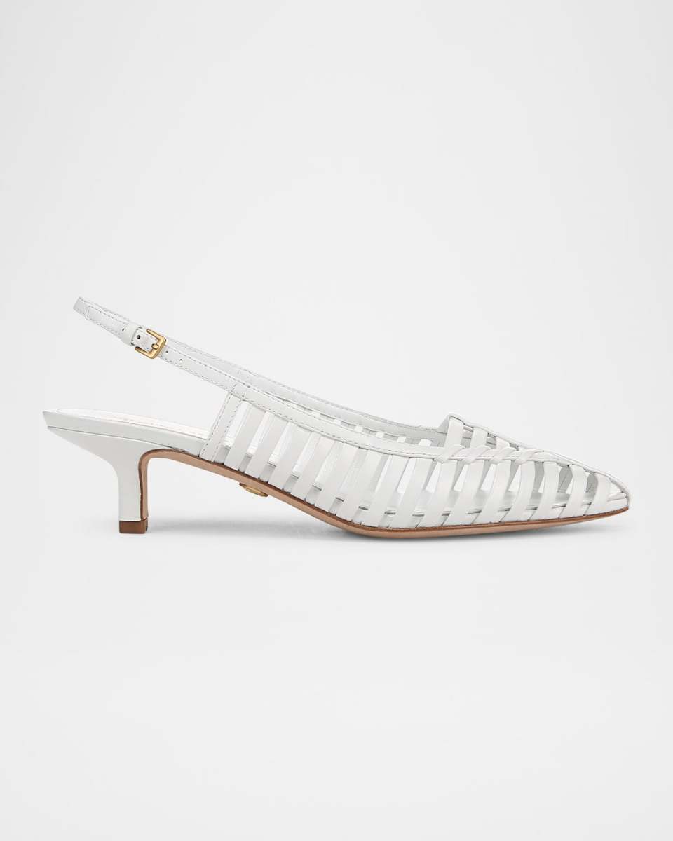 Britte Caged Leather Kitten Pumps